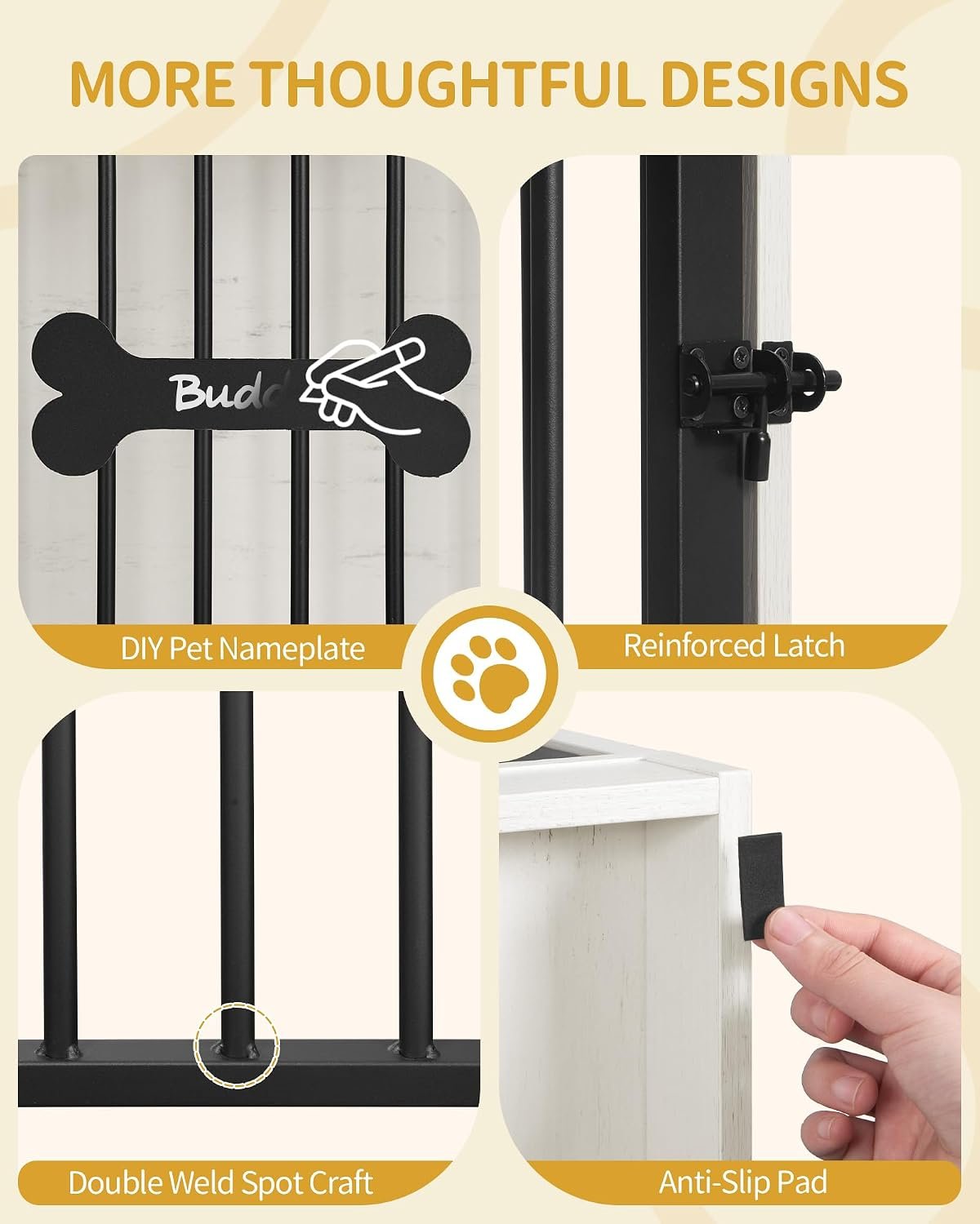 Hzuaneri 24.6 in Dog Crate Furniture with Storage & Power Indoor Dog Kennel - Image 6