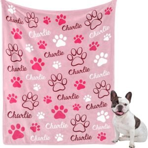 Personalized Dog Blanket, Customized Pet Blankets with Name Picture, Throw Blanket for Small Medium Large Dog Puppy Cat