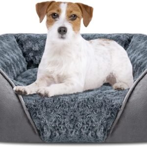 Dog Bed Medium Size Dog, Orthopedic Warming Soft Calming Sleeping Puppy Bed Durable Pet Bed with Anti-Slip Bottom