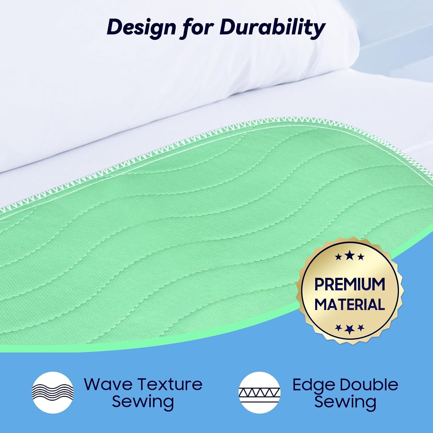 4 Pack 24” x 24” Extra Heavy Absorbency Washable Underpads Bed Pads - Image 5