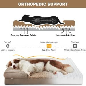 Alternative view of Orthopedic Dog Beds Large Sized, XL Washable Dog Sofa with Egg-Crate Foam, Waterproof Lining and Non-Skid Bottom