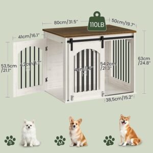 Alternative view of CHOEZON 31.5" Dog Crate Furniture, Heavy Duty Dog Kennel with Barn Door