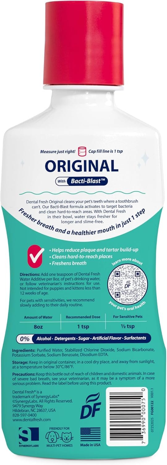 Dental Fresh Water Additive Flavorless Dental Care for Dogs & Cats 8 fl oz - Image 8