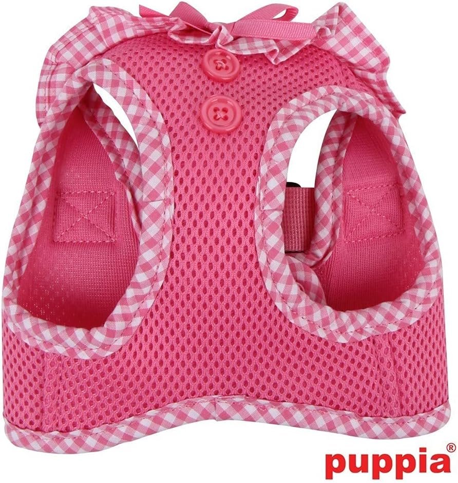 Puppia Vivien Vest Dog Harness Step-in All Season Mesh Cute No Pull No Choke Walking Training for Small Dog, Pink, Medium - Image 5