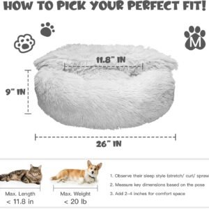 Alternative view of 26in Covered Dog Bed with Blanket Attached Calming Burrow Light Grey