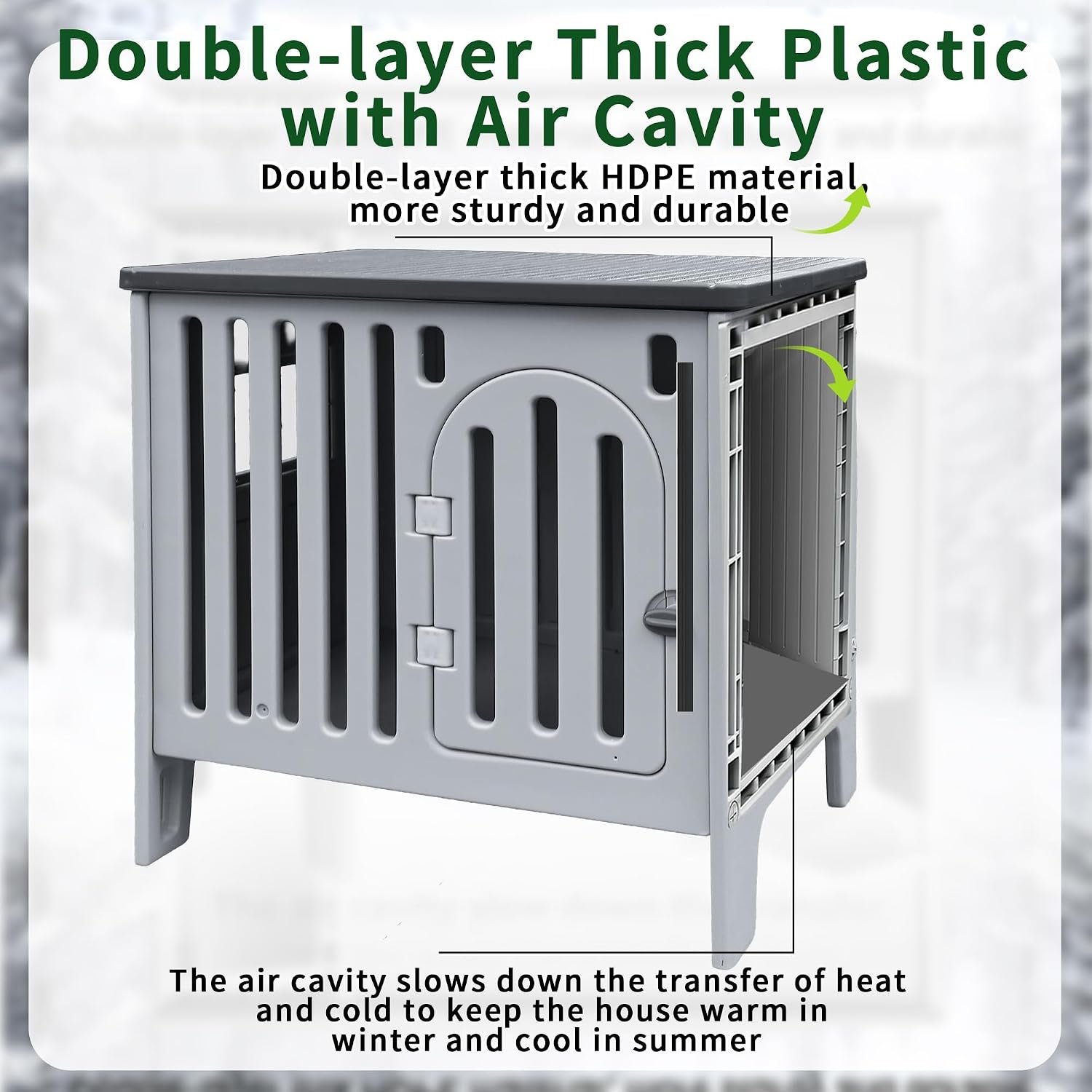 Dog Crate Furniture 26.8“ Plastic Dog Kennel Indoor for Medium and Small Dogs Cage Table - Image 4