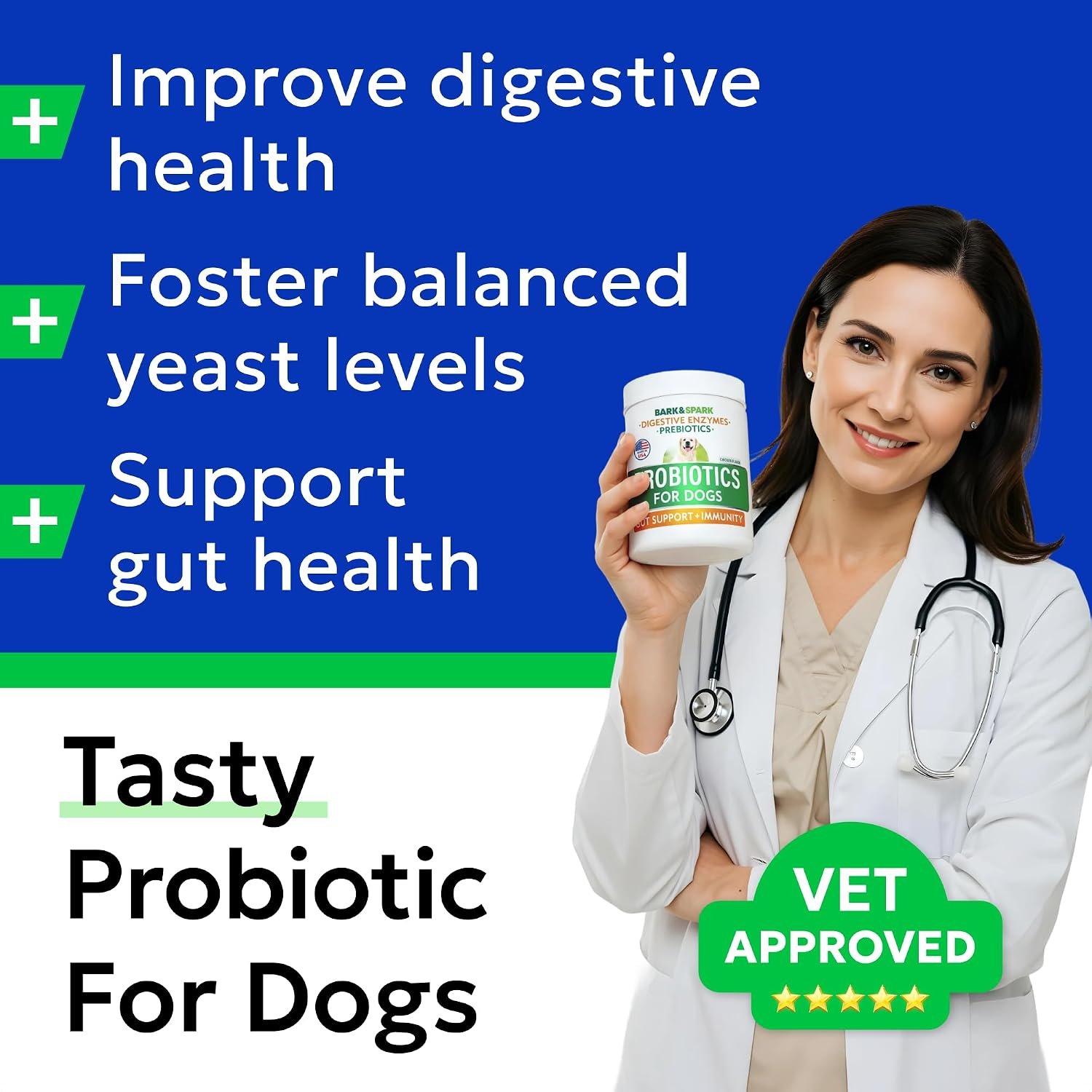 BARK&SPARK Probiotics for Dogs, Digestive Health Chews with Fiber & Enzymes - Image 2