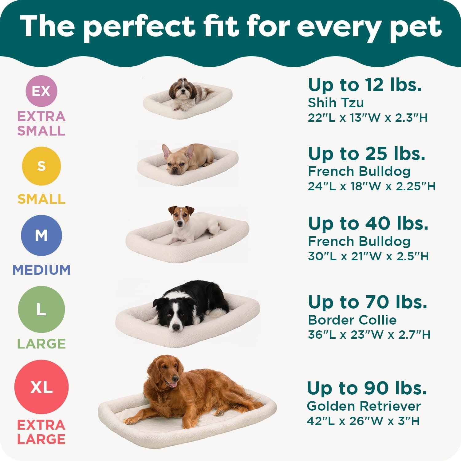 FurHaven Dog Bed for Extra Small Dogs & Cats, Bolster Crate Pad with Soft Supportive Base for Carriers & Kennels, Machine Washable, Extra Small, Sherpa Fleece, Cream - Image 6