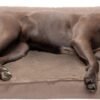 Furhaven Orthopedic Dog Bed for Large/Medium Dogs w/ Removable Bolsters & Washable Cover, For Dogs Up to 55 lbs - Plush & Suede Sofa - Almondine, Large