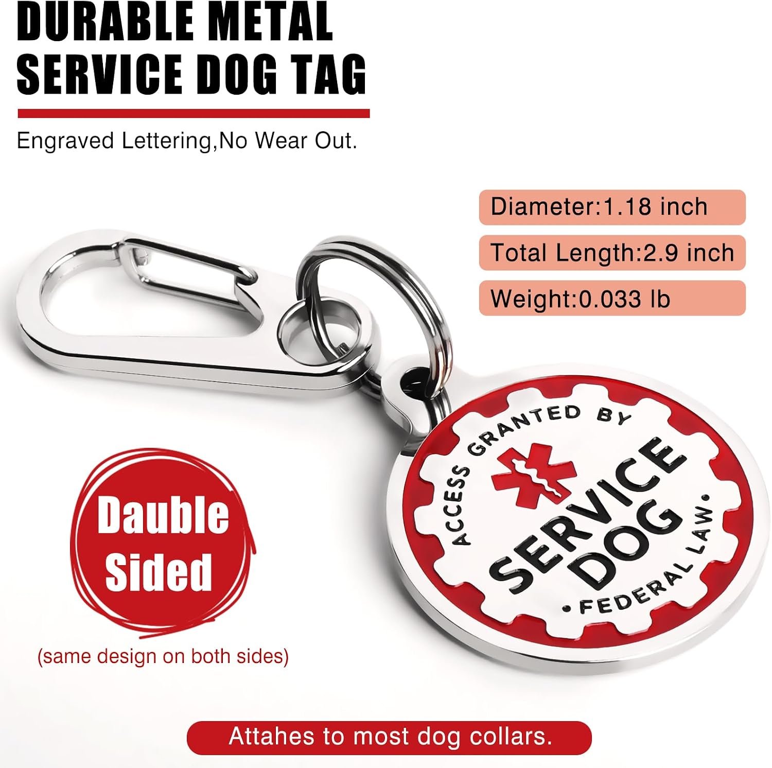 Service Dog Vest Harness+Metal ID Tag+10 Velcro Patches,Red Medium - Image 4