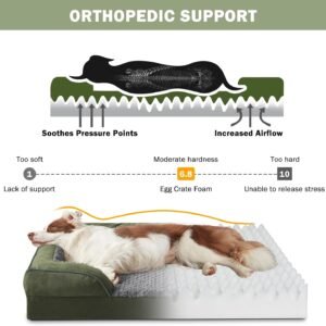 Alternative view of Orthopedic Dog Beds Large Sized, XL Egg-Crate Foam Dog Couch with Washable Removable Cover, Waterproof Lining and Nonskid Bottom
