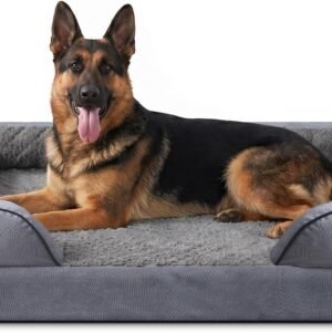 Orthopedic Extra Large Dog Bed, XXL Waterproof Dog Sofa, Egg-Crate Foam Couch with Washable Removable Cover, Waterproof Lining and Nonskid Bottom