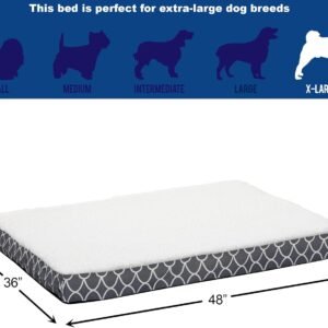 Alternative view of MidWest Homes for Pets Orthopedic Dog Bed w/Removable Dog Bed Cover ft. Teflon Fabric Protector, XL Dog Breed, 36 x 48 Inch, Gray/White Geometric Pattern