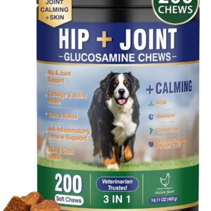 Hip and Joint Supplement for Dogs 200ct, Calming & Skin Support All dogs