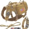 Forestpaw Tactical Dog Harness for Large Dogs,Military,L,Coyote Brown