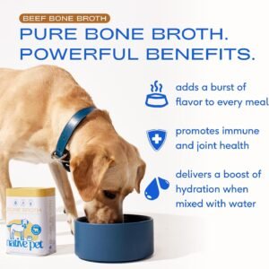Alternative view of Native Pet Bone Broth for Dogs and Cats - Made with Real Beef Bone Broth, Dog Food Toppers for Picky Eaters - Provides Extra Hydration & Nutrition for Joint Strength, Immunity & Heart Health-96 Scoops