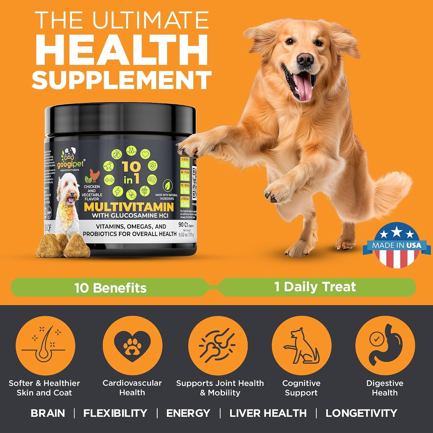 Googipet Dog Multivitamin Chewable, Vitamins & Supplements, Vet Approved - Image 4