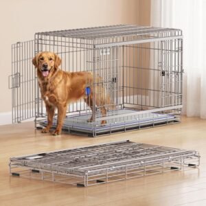 42 Inch Collapsible Dog Crate for Large Dogs Heavy Duty Dog Kennel