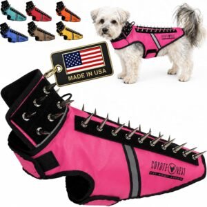 CoyoteVest SpikeVest Dog Harness, Made in the USA, S-Neon Pink
