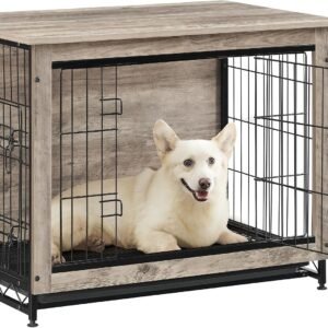 Feandrea 32.5" Dog Crate Furniture, Indoor Dog Kennel Side End Table