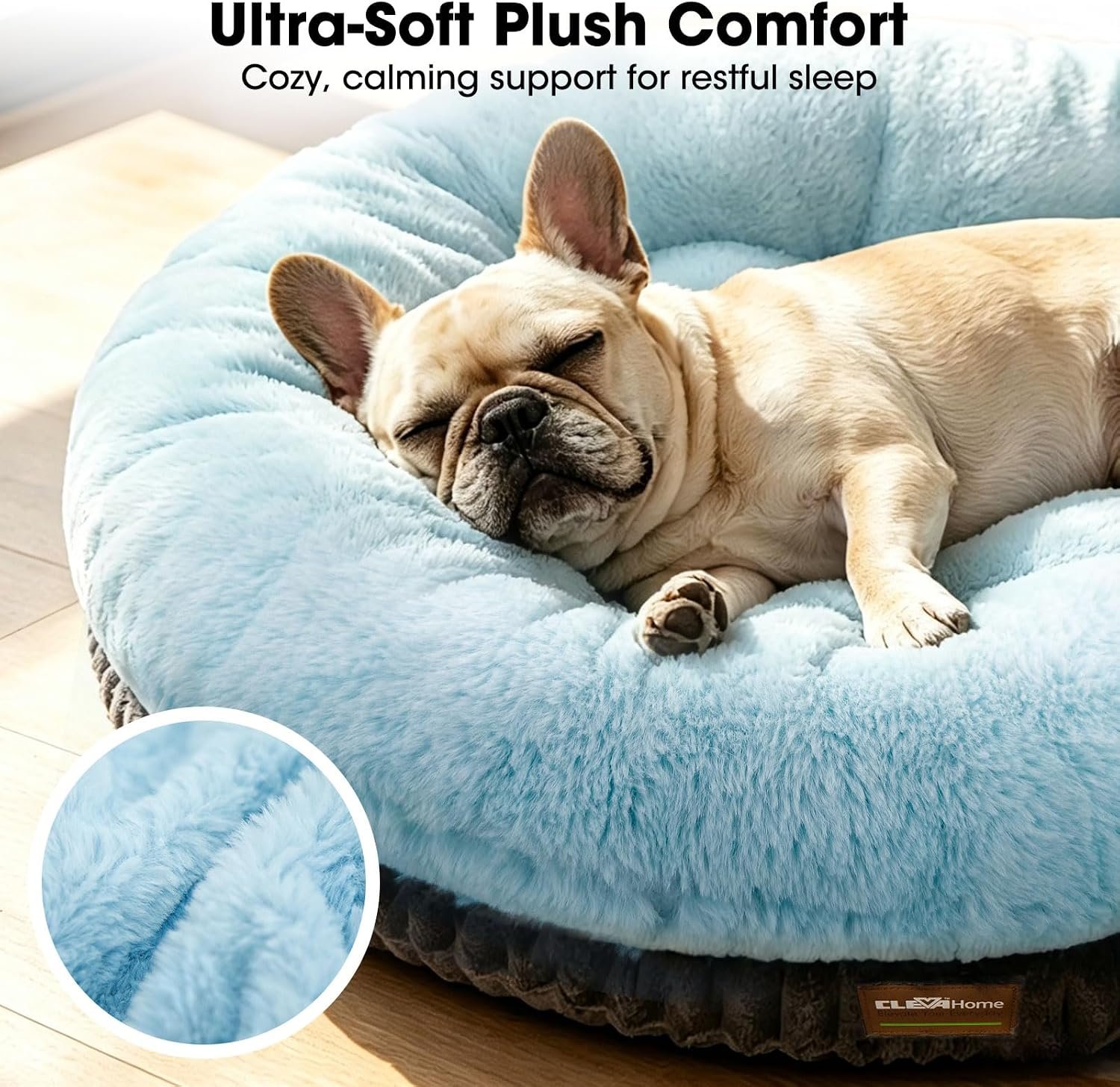 ClevaHome Orthopedic Dog Bed for Large Medium Dogs, 42in Ice Blue - Image 3