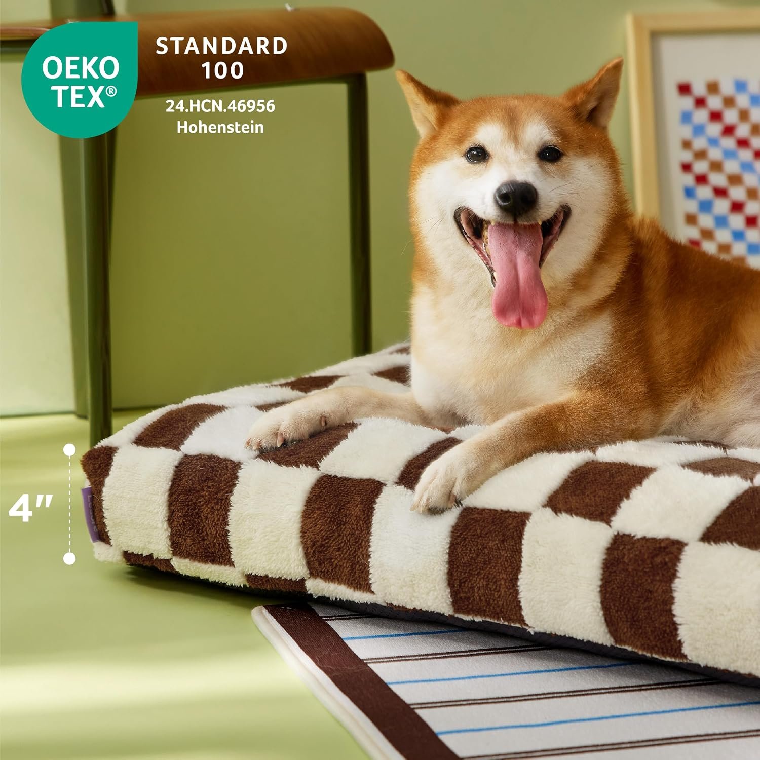 LE SURE Cute Aesthetic XL Dog Bed, Jacquard Thick Pet Pillow,44x32 - Image 2