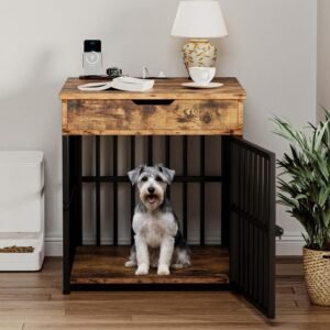 IRONCK Dog Crate Furniture for Small Dogs, Rustic Brown