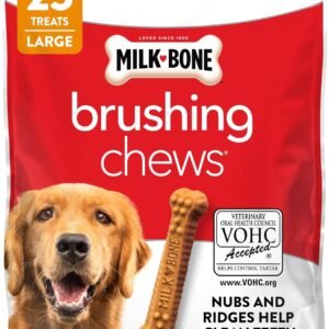 Milk-Bone Brushing Chews Large Daily Dental Dog Treats, 33.7 oz Bag