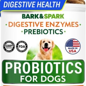 BARK&SPARK Probiotics for Dogs, Digestive Health Chews with Fiber & Enzymes