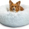 Best Friends by Sheri Original Calming Donut Dog Bed, Frost Gray, 30"