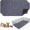 2 Pack Washable Guinea Pig Pee Pads, 24"x48" Reusable Cage Liners