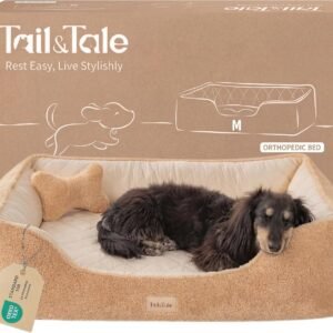 Cooling Orthopedic Dog Bed for Medium Dogs, Memory Foam, Washable Cover