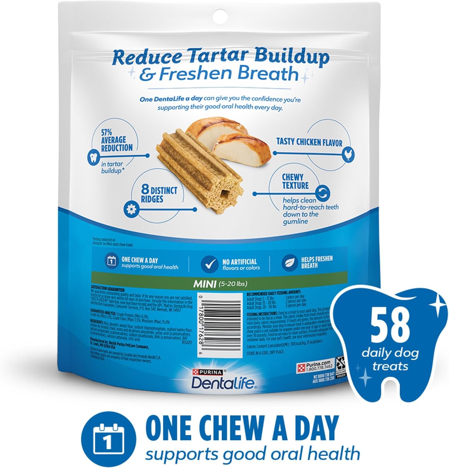 Dentalife Purina Daily Oral Care Dental Dog Treats for Small Dogs, 58 ct - Image 6