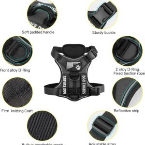 Alternative view of Service Dog Harness, Reflective Dog Vest Harness with 5 PCS Patches, Adjustable Soft Oxford Pet Harness, Inner Layer Mesh, Easy to Control for Dogs