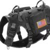 Forestpaw Tactical Dog Harness for Medium Dogs,Service Dog Vest,M,Black