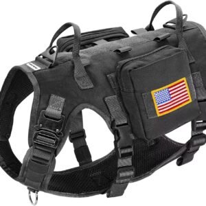 Forestpaw Tactical Dog Harness for Medium Dogs,Service Dog Vest,M,Black