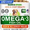 BARK&SPARK Fish Oil Omega 3 for Dogs - Skin & Coat, Itch&Allergy Support