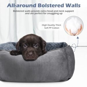 Alternative view of Rectangle Washable Orthopedic Dog Bed for Small, Medium and Large Dogs, Soft Calming, Sleeping Puppy Bed Durable Pet Cuddler with Anti-Slip Bottom, S (20"x19"x6")
