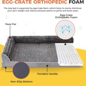 Alternative view of XL Orthopedic Dog Bed for Large Sized Dogs, 42"x30"x7.5", Grey