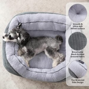 Alternative view of Medium Dog Beds for Medium Dogs Washable, Rectangle Dog Bed Medium Size Dog, Orthopedic Dog Bed, Warming Soft Calming Sleeping Puppy Bed Durable Pet Bed with Anti-Slip Bottom M(30"x24"x9")