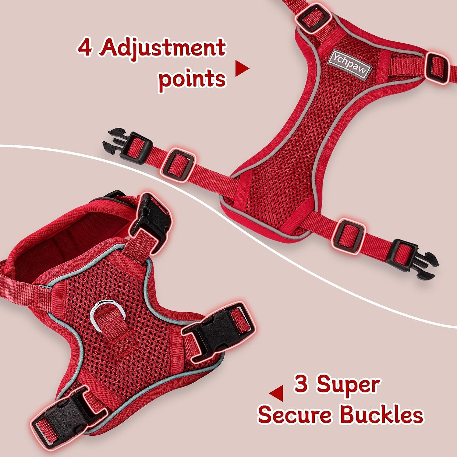 Small Dog Harness and Leash Set, Adjustable Small Sized Pet Vest - Image 3