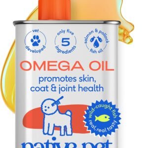 Native Pet Omega 3 Fish Oil for Dogs - Skin, Coat & Joint Support - 8 Oz