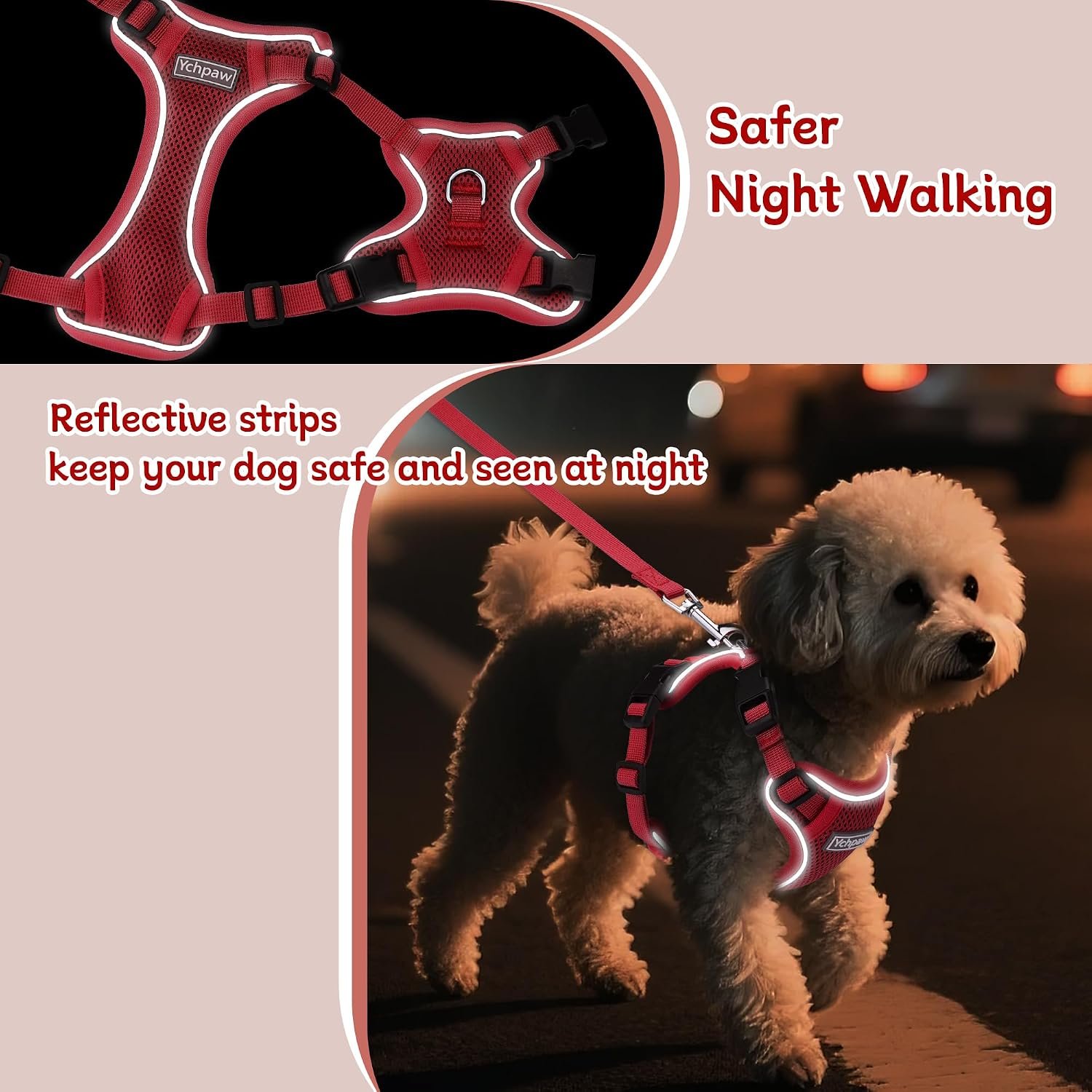 Small Dog Harness and Leash Set, Adjustable Small Sized Pet Vest - Image 4