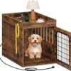HOOBRO 31.5''Dog Crate Furniture with Charging Station, Pet Crate End Table