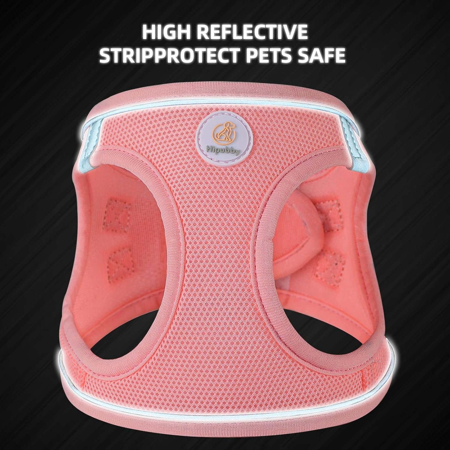 Hipubby Dog Harness and Leash Set, No Pull Soft Mesh Puppy Harness for Small Medium Dogs, Cats - Step in Reflective Breathable Lightweight Vest Harness for Walking, Training - Pink, M - Image 5