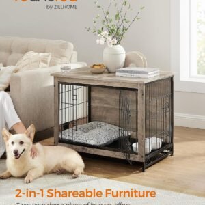 Alternative view of Feandrea 32.5" Dog Crate Furniture, Indoor Dog Kennel Side End Table