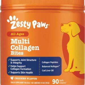 Zesty Paws Dog Collagen Chews - Dog Joint Supplement, Chicken, 90 Ct