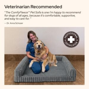 Alternative view of Bedsure ComfyFleece® Memory Foam Orthopedic XL Dog Bed Washable 42" Cream