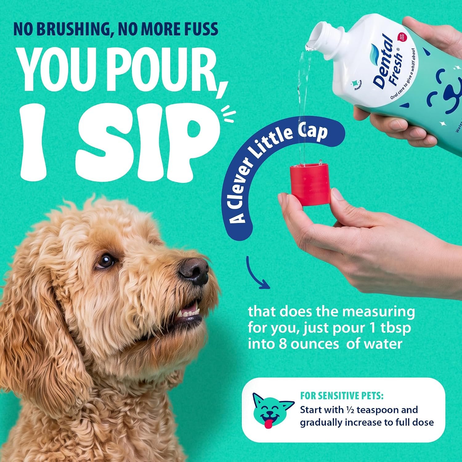 Dental Fresh Water Additive Flavorless Dental Care for Dogs & Cats 8 fl oz - Image 3