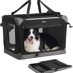 Feandrea Collapsible Dog Crate, Portable Pet Travel Crate, 30 Inches